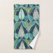 Mid Century Atomic Drops Blue Green Pattern Bad Handdoek (Handdoek)