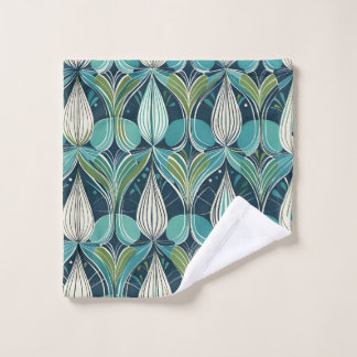 Mid Century Atomic Drops Blue Green Pattern Bad Handdoek