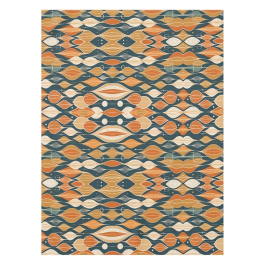 Mid Century Atomic Drops Ochre  Modern Retro  Tafelkleed (Voorkant)