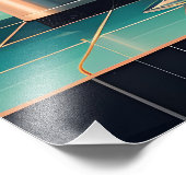 Mid Century Atomic Futuristic Citrus Martini Bar Foto Afdruk (Hoek)