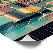 Mid Century Atomic Futuristic Citrus Martini Bar Perfect Poster (Hoek)