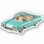 Mid Century Atomic Futuristic Concept Car Sticker (Voorkant)