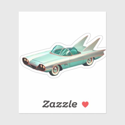 Mid Century Atomic Futuristic Concept Car Sticker (Vel)