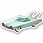 Mid Century Atomic Futuristic Concept Car Sticker (Voorkant)