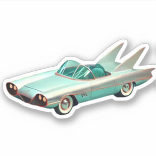 Mid Century Atomic Futuristic Concept Car Sticker
