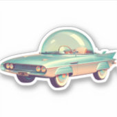 Mid Century Atomic Futuristic Concept Car Sticker (Voorkant)