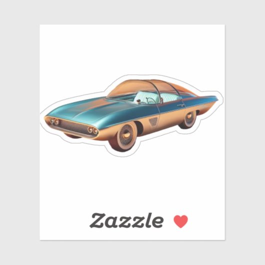 Mid Century Atomic Futuristic Concept Car Sticker (Vel)