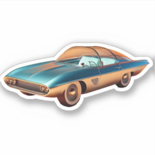 Mid Century Atomic Futuristic Concept Car Sticker