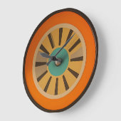 Mid Century Atomic Futuristic Orange Slice Grote Klok (Hoek)
