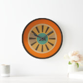 Mid Century Atomic Futuristic Orange Slice Grote Klok (Huis)