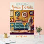 Mid Century Atomic Futuristic Party Room Acryl Bord (Huwelijk)
