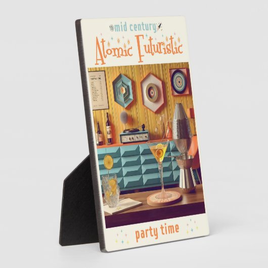 Mid Century Atomic Futuristic Party Room Fotoplaat (Zijkant)