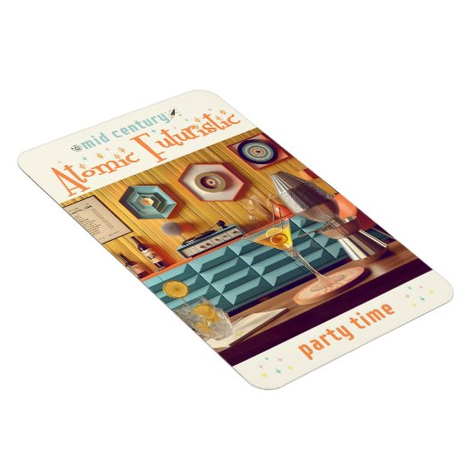 Mid Century Atomic Futuristic Party Room Magneet (Rechterzijde)