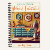 Mid Century Atomic Futuristic Party Room Notitieboek (Voorkant)