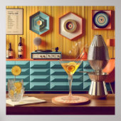 Mid Century Atomic Retro Futuristic Party Room Poster (Voorkant)