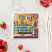 Mid Century Atomic Retro Futuristic Party Room Servet (Insitu)