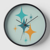 Mid Century Atomic Starburst Blauwgroen, Aqua, Sin (Voorkant)