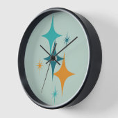 Mid Century Atomic Starburst Blauwgroen, Aqua, Sin (Hoek)