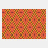 Mid Century Atomische Starbursts op retro diamante Inpakpapier Vel (Voorkant 2)