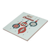 Mid-Century Atomistisch Kerstfeest Tegeltje (Zijkant)