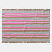 Mid-Century awning stripe - grijs / grijs, roze, t Deken (Voorkant)