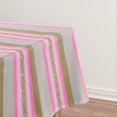 Mid-Century awning stripe - grijs / grijs, roze, t Tafelkleed (Voorbeeld)
