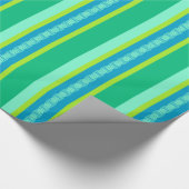 Mid-Century awning stripe - jade green Cadeaupapier (Hoek)