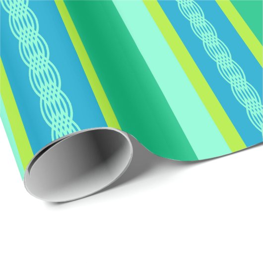 Mid-Century awning stripe - jade green Cadeaupapier (Rol Hoek)