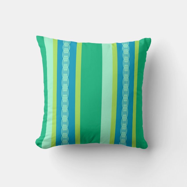 Mid-Century awning stripe - jade green Kussen (Voorkant)