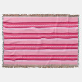 Mid-Century awning stripe - roze en wijn Deken (Voorkant)