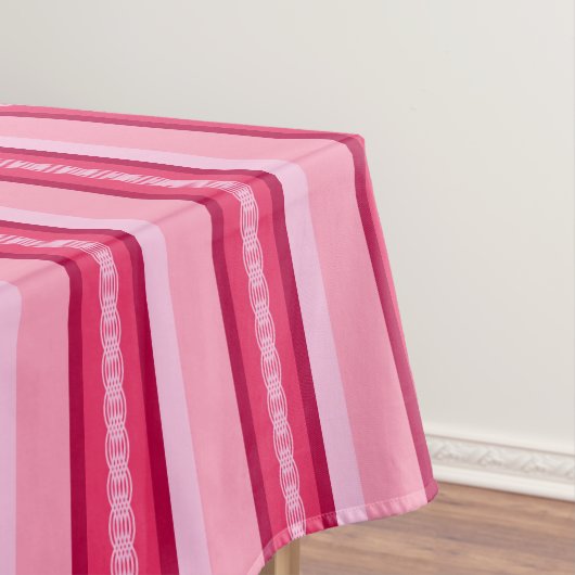 Mid-Century awning stripe - roze en wijn Tafelkleed (Voorbeeld)