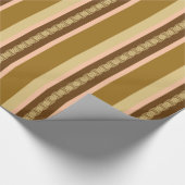 Mid-Century awning stripe - tan en perziken Cadeaupapier (Hoek)