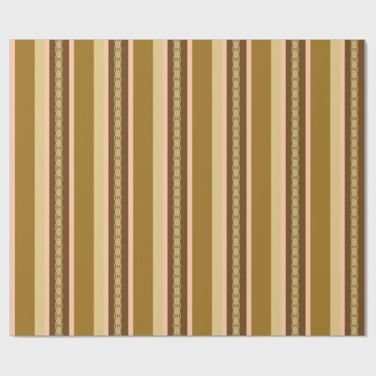 Mid-Century awning stripe - tan en perziken Cadeaupapier (Vlak)