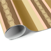 Mid-Century awning stripe - tan en perziken Cadeaupapier (Rol Hoek)