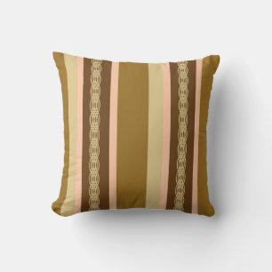 Mid-Century awning stripe - tan en perziken Kussen