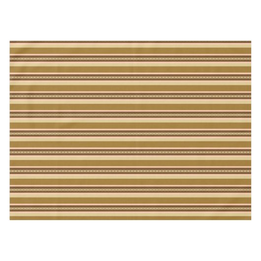 Mid-Century awning stripe - tan en perziken Tafelkleed (Voorkant (Horizontaal))