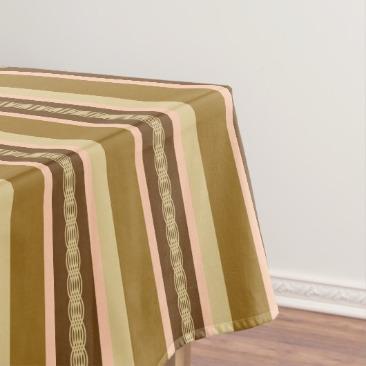 Mid-Century awning stripe - tan en perziken Tafelkleed (Voorbeeld)