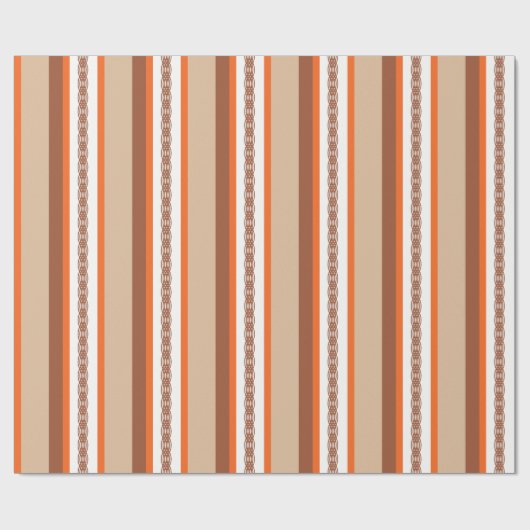 Mid-Century awning stripe - taupe en koraal Cadeaupapier (Vlak)