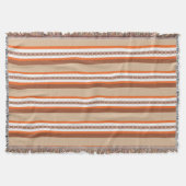 Mid-Century awning stripe - taupe en koraal Deken (Voorkant)