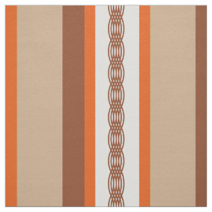 Mid-Century awning stripe - taupe en koraal Stof