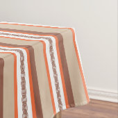 Mid-Century awning stripe - taupe en koraal Tafelkleed (Voorbeeld)