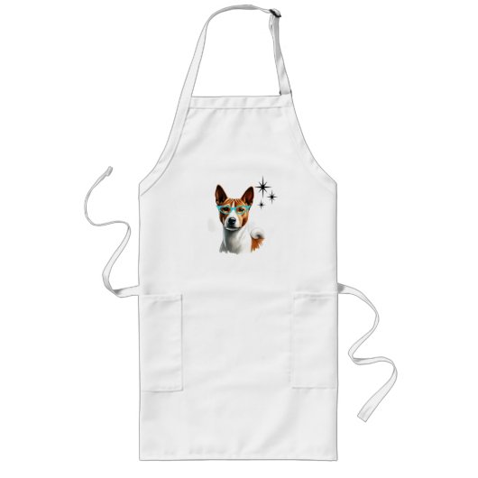 Mid-Century Basenji Dog Lang Schort (Voorkant)