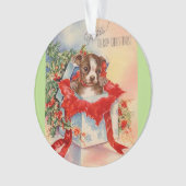  Mid Century Beauful Baby Boston Terrier Ornament (voorkant)