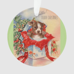 Mid Century Beauful Baby Boston Terrier Ornament