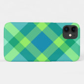 Mid-Century Bias Plaid, Jade Groen & Turkoois Case-Mate iPhone Case (Achterkant (horizontaal))