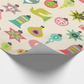 Mid Century Bird en Ornament Pattern Cadeaupapier (Hoek)