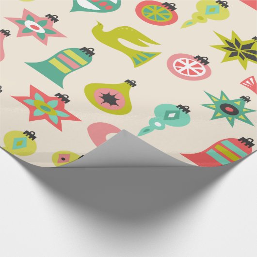 Mid Century Bird en Ornament Pattern Cadeaupapier (Hoek)