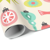 Mid Century Bird en Ornament Pattern Cadeaupapier (Rol Hoek)