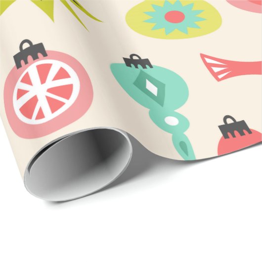 Mid Century Bird en Ornament Pattern Cadeaupapier (Rol Hoek)