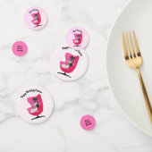 Mid Century Birthday Katten Roze Stoel Polka Dots Confetti (Groep)